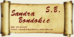 Sandra Bondokić vizit kartica